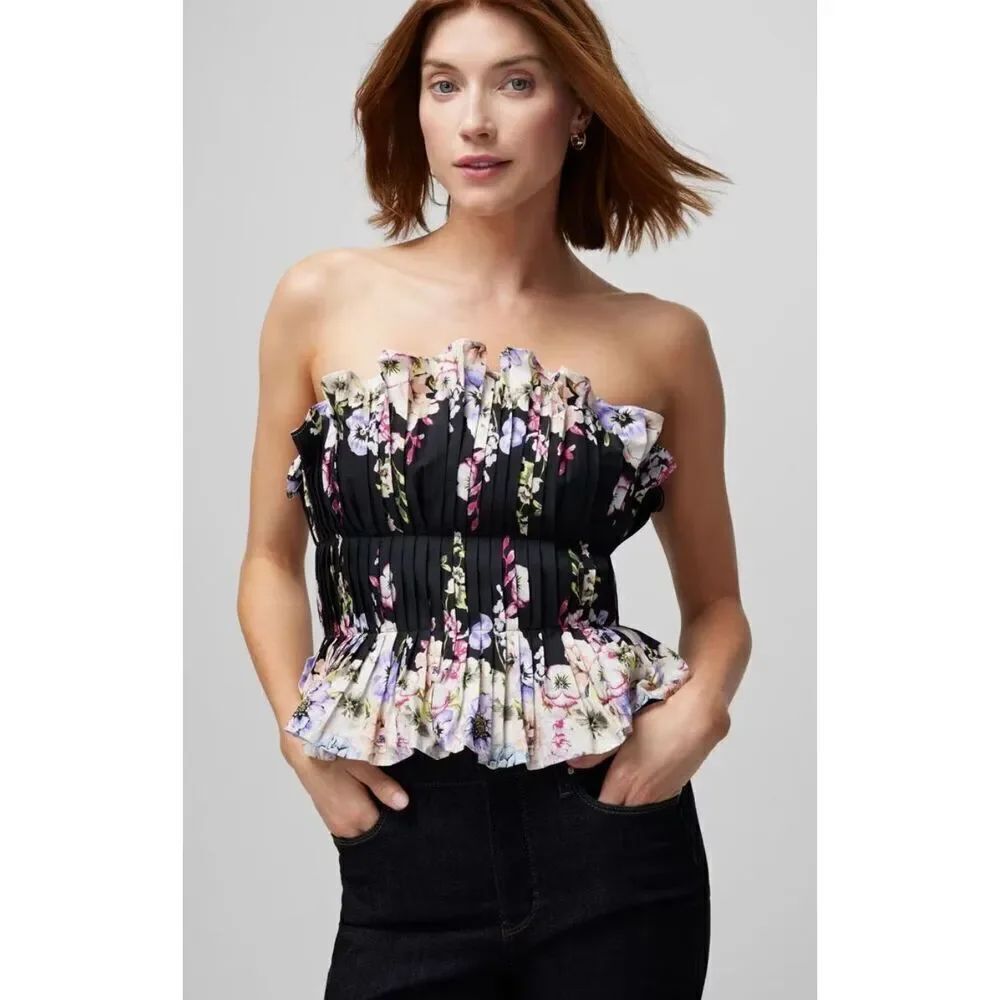 White house black market ruffled bustier